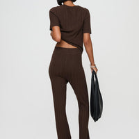 Palomia Ribbed Pants Chocolate