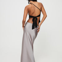 Lolie Bias Cut Midi Skirt Oyster