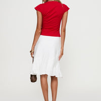 With Kindness Midi Skirt White