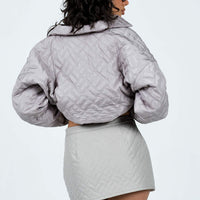 Suffolk Quilted Mini Skirt Grey