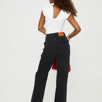 Rihanna Split Hem Jeans Black