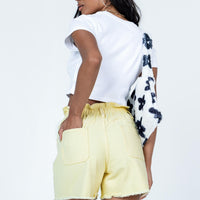 Open Road Denim Paper Bag Shorts Lemon