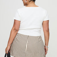 Gigi Skort Beige Stripe Curve