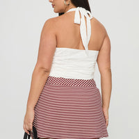 Bexi Textured Skort Red / White Stripe Curve