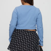 Dapple Bias Mini Skirt Black Polka Dot Curve