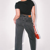 Holly Asymmetric Straight Leg Jean Black Denim Curve