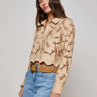 Seychelle Cropped Eyelet Blouse