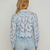 Seychelle Cropped Eyelet Blouse