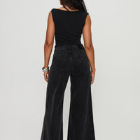 Toby Low Rise Baggy Jeans Charcoal