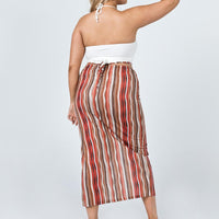 Molly Retro Stripe Midi Skirt Multi