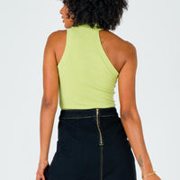 The Lola Mini Skirt Contrast Stitching Black