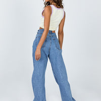 Ollie Straight Leg Jean Mid Wash Denim