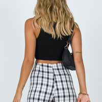 Breanna Check Shorts Black / White