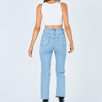 Erissa Knee Rip Jeans Light Wash Denim