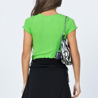 Charlotte Ruched Mini Skirt Black