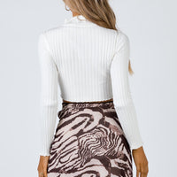 Vincent Mini Skirt Beige Print