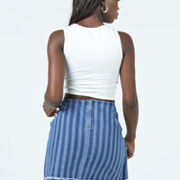 Ariyah Wrap Denim Mini Skirt