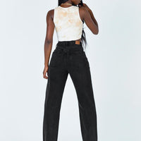 Holly Asymmetric Straight Leg Jean Black Denim