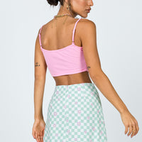 Selby Mini Skirt Green Floral Check