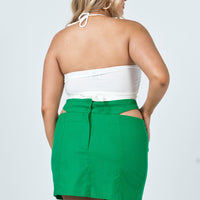 Amara Cut Out Mini Skirt Green