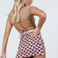 Renee Retro Tile Mini Skirt Purple
