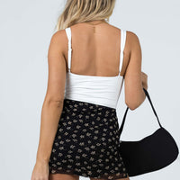 Harmony Floral Mini Skirt Black