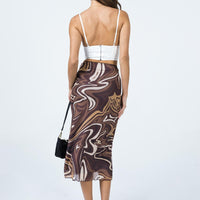 Deanna Midi Skirt Brown