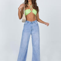 Cece Hammer Wide Leg Jeans Vintage Blue Denim