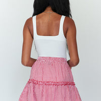 Callum Gingham Mini Skirt Red