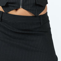 Prepped To Prime Skirt Black Pinstripe