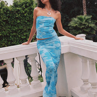 Hillcrest Floral Maxi Skirt Blue