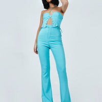 Mid Way Laced Flare Pants Blue
