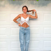 Holly Asymmetric Straight Leg Jean Light Wash Denim Petite