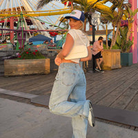Ollie Straight Leg Jean Mid Wash Denim