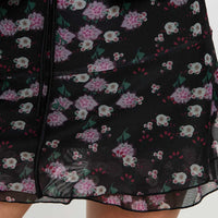 Sunny Skies Mini Skirt Black Floral
