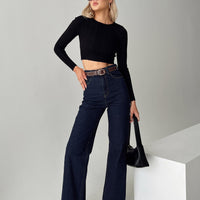 Zephee Wide Leg Jeans Dark Wash