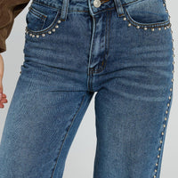Saving Up Stud Detail Jeans Mid Blue