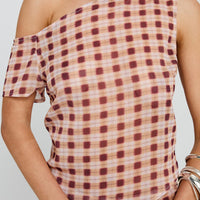 Hea Top Peach Check