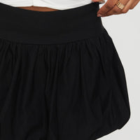 Mersale Bubble Hem Mini Skirt Black