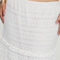 Buttacupe Lace Maxi Skirt White Curve