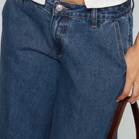 Hyde Low Rise Wide Leg Jeans Mid Blue