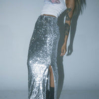 Alyce Maxi Skirt Silver