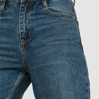 Beetle High Rise Wide Leg Ripped Jeans Mid Wash