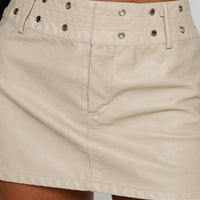 Born To Ride Mini Skirt Cream