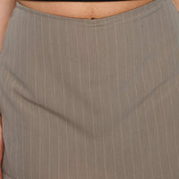 Gigi Skort Beige Pinstripe Tall