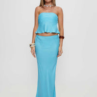 Lucelia Maxi Skirt Aqua