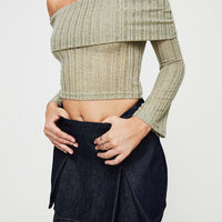 Sawan Pleated Denim Mini Skirt Dark Wash