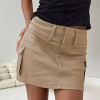 Menorca Cargo Mini Skirt Camel