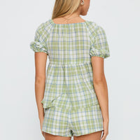 Cerelia Tie Up Set Green Check