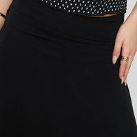 Evanescence Asymmetrical Midi Skirt Black
